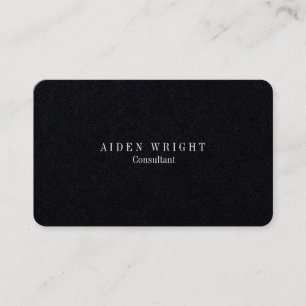 Carte De Visite Magnifique Premium Noir classique minimaliste