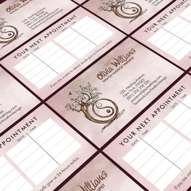 Carte De Visite Magnolia Blossom Yin Yang Tree (Créateur téléchargé)