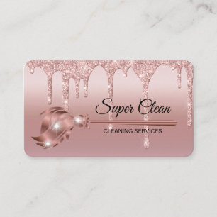 Carte De Visite Maid Cleanhouse Sparkling rose gold