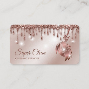 Carte De Visite Maid Cleanhouse Sparkling rose gold