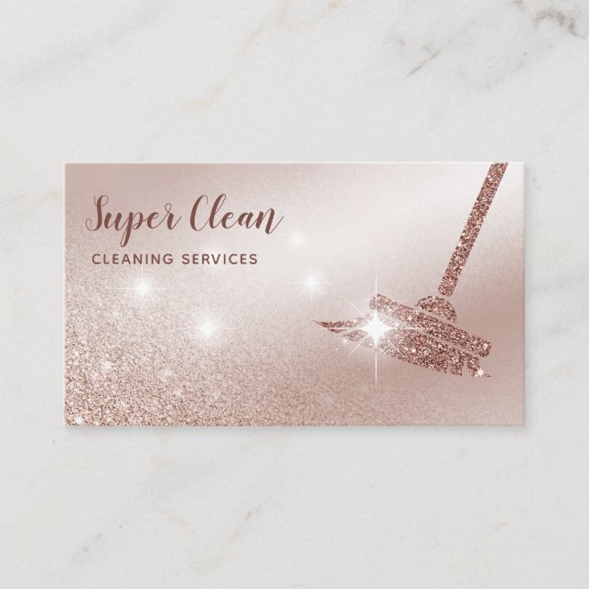 Carte De Visite Maid Cleanhouse Sparkling Rose Gold (Devant)