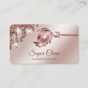 Carte De Visite Maid Cleanhouse Sparkling rose gold