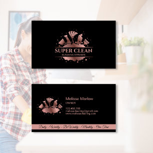 Carte De Visite Maid Cleanhouse Sparkling Rose Gold