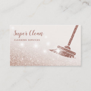 Carte De Visite Maid Cleanhouse Sparkling Rose Gold