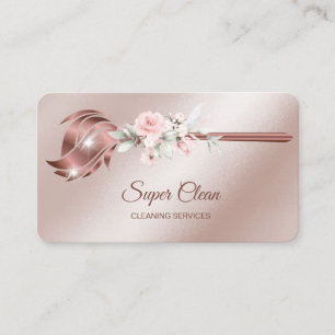 Carte De Visite Maid Cleanhouse Sparkling rose gold