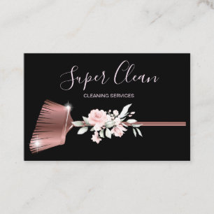 Carte De Visite Maid Cleanhouse Sparkling rose gold