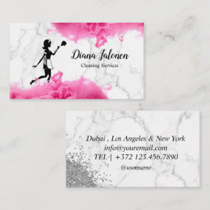Carte De Visite Maid House Cleaning Services Rose Gold Parties sci