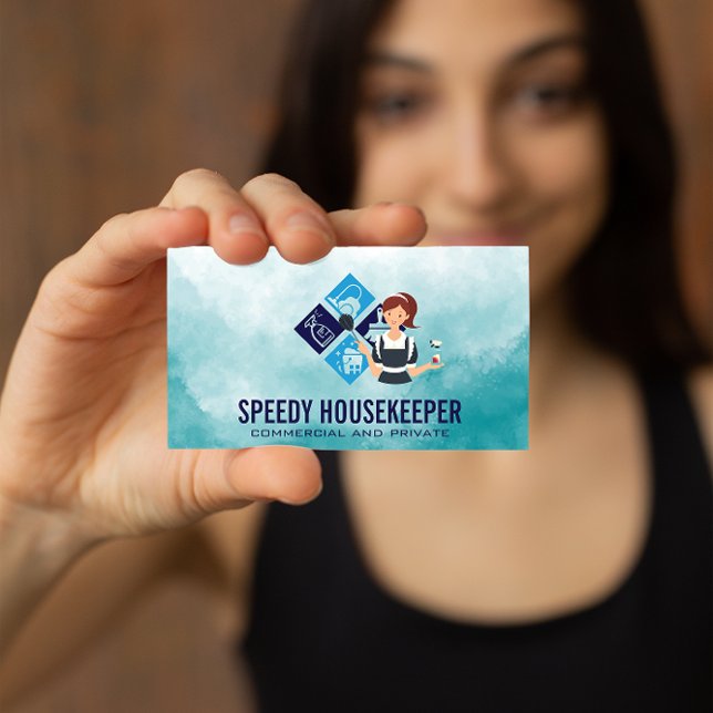 Carte De Visite Maid | Icônes de nettoyage | Services à domicile (Créateur téléchargé)