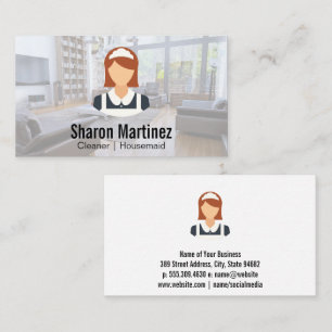 Carte De Visite Maid   Services à la maison   Logo Nettoyant