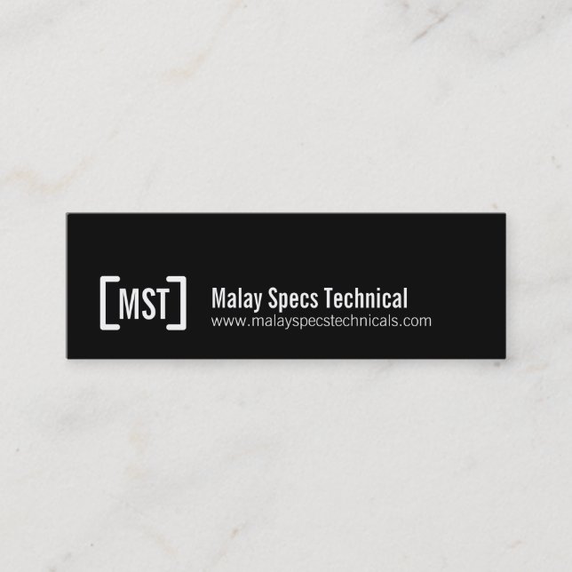 Carte de visite maigre noir et blanc professionnel (Devant)