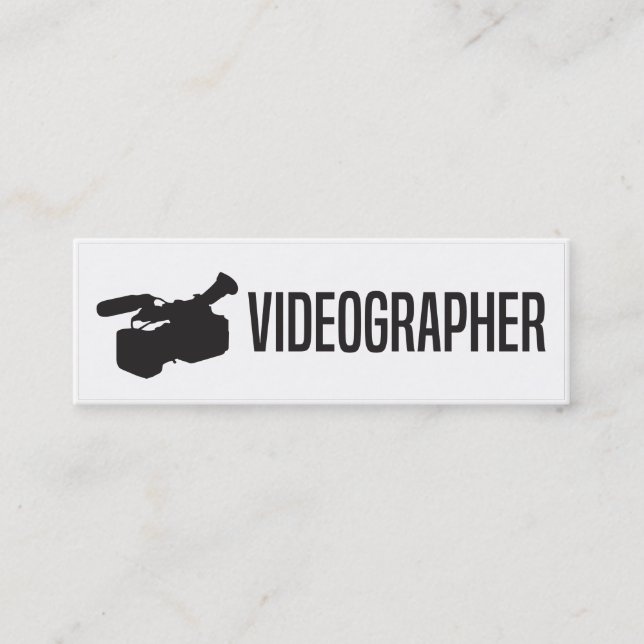 Carte de visite maigre simple de Videographer (Devant)