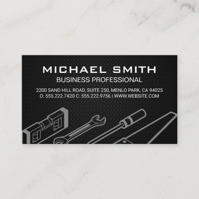Carte De Visite Maillage noir | Outils matériels (Devant)