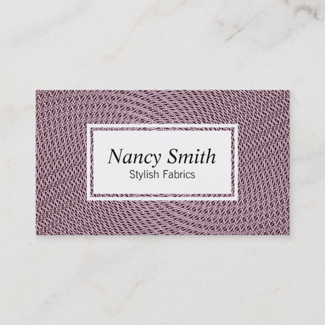 Carte De Visite Maillage | Rose (Devant)