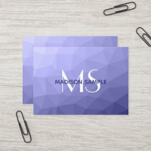 Carte De Visite Maille violet bleu gris foncé motif Monogramme