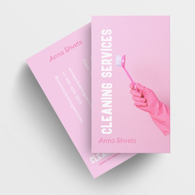 Carte De Visite Main de gant avec services de nettoyage de pinceau (Créateur téléchargé)