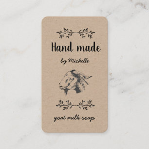 Carte De Visite main faite à la main avec savon de chèvre vintage