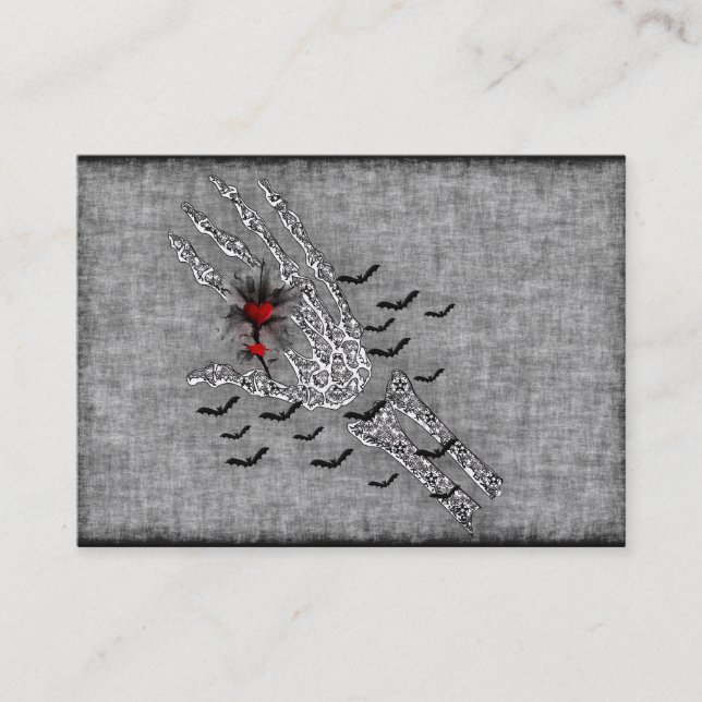 Carte De Visite Main squelettique de l'amour (Devant)