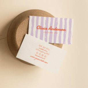 Carte De Visite Main violette rétro tractée