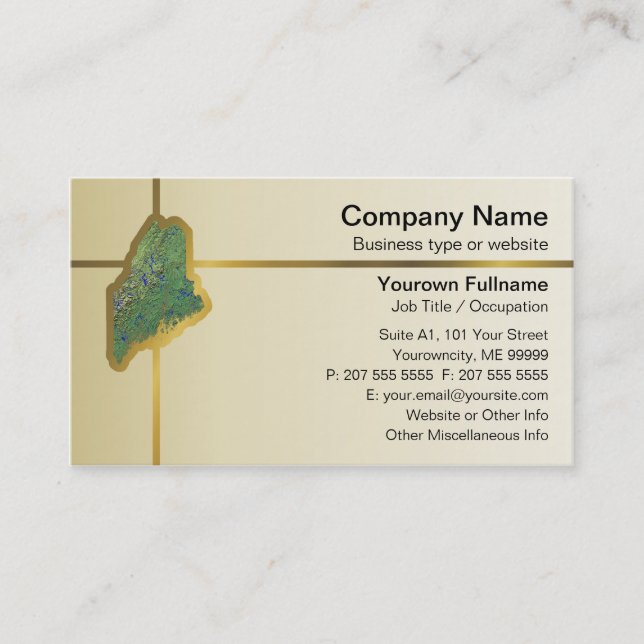 Carte de visite Maine Map (Devant)