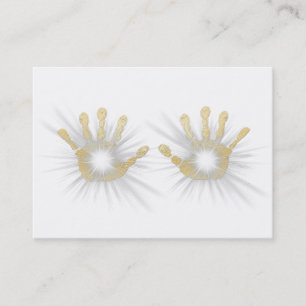 Carte De Visite Mains curatives de feuille d'or d'énergie de Reik
