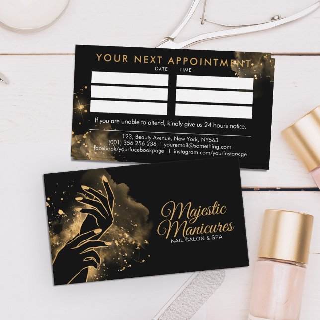 Carte De Visite Mains de manucure - illustration d'art de ligne -  (Créateur téléchargé)