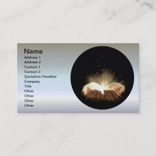 Carte De Visite Mains pliées tenant la lumière