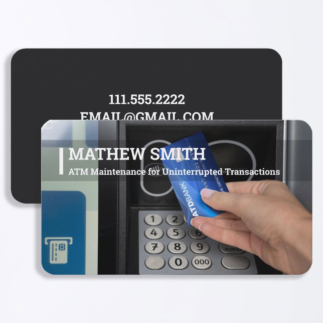 Carte De Visite Maintenance ATM (ATM Maintenance Business Cards)