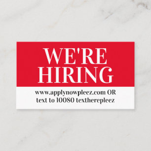 Carte De Visite Maintenant embaucher de l'aide pour l'emploi emplo