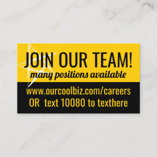 Carte De Visite Maintenant embaucher de l'aide pour l'emploi emplo