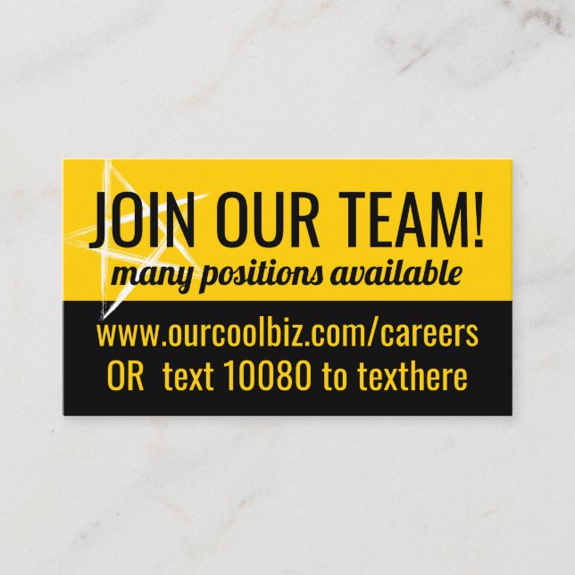 Carte De Visite Maintenant embaucher de l'aide pour l'emploi emplo (Devant)