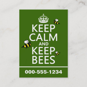 Carte De Visite Maintenez calme et gardez les abeilles - toutes