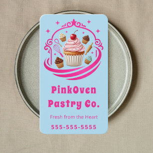 Carte De Visite Maison de Cupcake Sucrée Boulangerie Pâtissier Mod