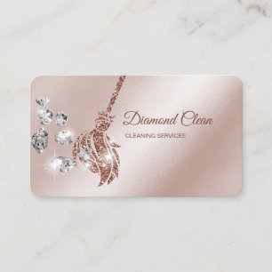 Carte De Visite Maison de nettoyage de domestique Sparkling rose d