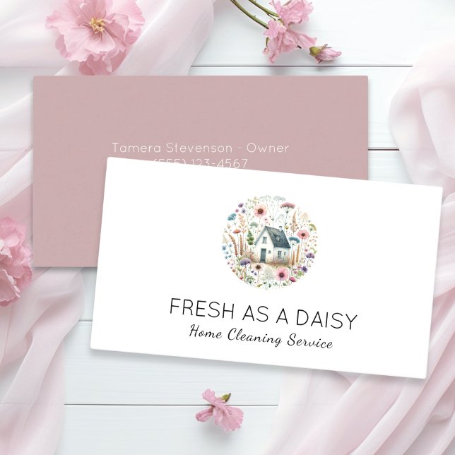 Carte De Visite Maison de nettoyage Service propre Moderne (Créateur téléchargé)