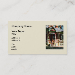 Carte De Visite Maison En Briques Avec Décor Vert