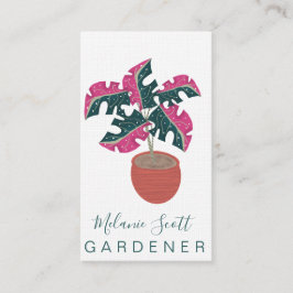 Carte De Visite Maison Plante Gardener Monstera Tropical Rose
