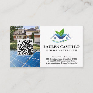 Carte De Visite Maison résidentielle   Panneaux solaires   QR