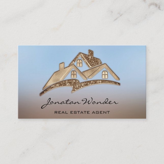 Carte De Visite Maison Social Media Logo Agent Immobilier Photo (Devant)