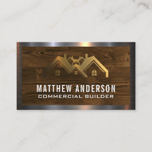 Carte De Visite Maisons métalliques d'or   Bois