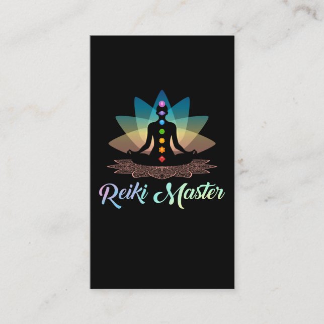 Carte De Visite Maître Chakra de Reiki spirituel Méditation Yoga (Devant)
