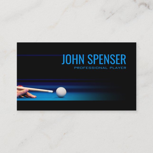 Carte De Visite Maître d'entraîneur du joueur de billard Black Pro (Devant)