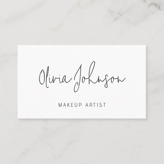 Carte De Visite Makeup Artist Modern Hand Lettered Business Card (Devant)