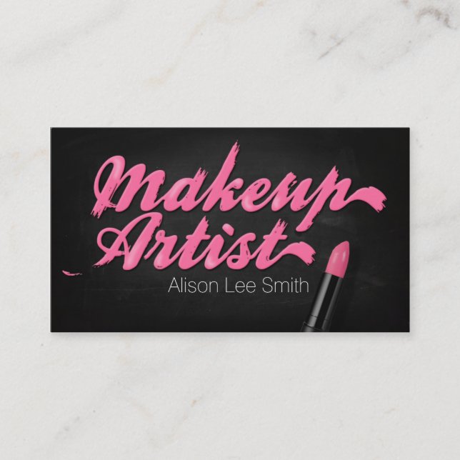 Carte De Visite Makeup Artist/Pink Lipstick (Devant)
