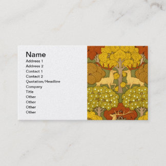 Carte De Visite Mâle et arbres de Deco Nouveau