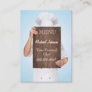 Carte De Visite mâle personnel de professionnel de menu de cuisin