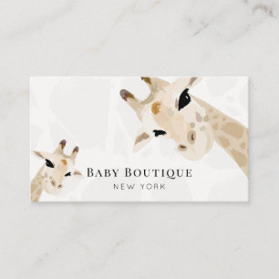 Carte De Visite Maman & Baby Giraffe Baby Boutique Médias sociaux 