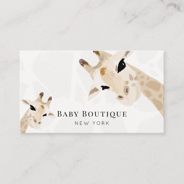 Carte De Visite Maman & Baby Giraffe Baby Boutique Médias sociaux  (Devant)
