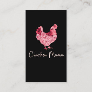 Carte De Visite Maman poule poules paysans fermier rose femme chic