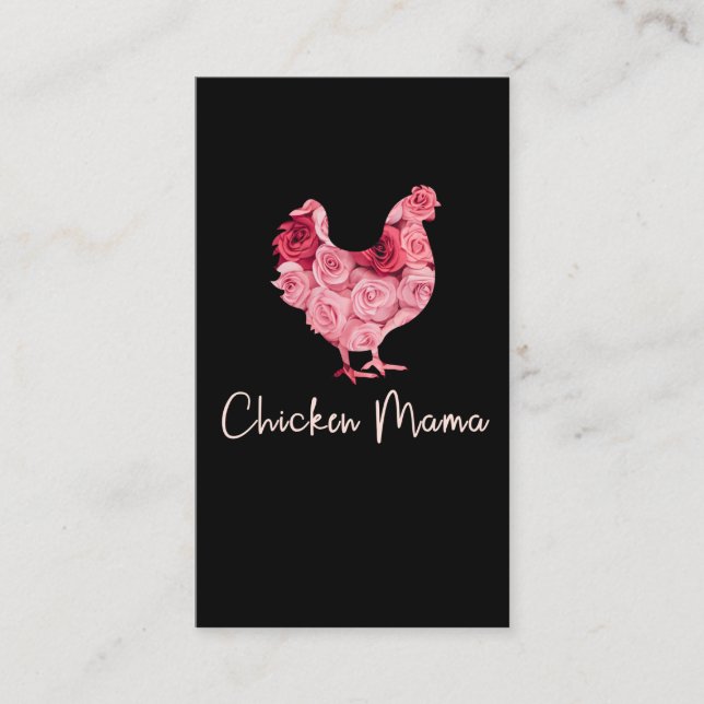 Carte De Visite Maman poule poules paysans fermier rose femme chic (Devant)