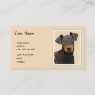 Carte De Visite Manchester Terrier Peinture Art animal original
